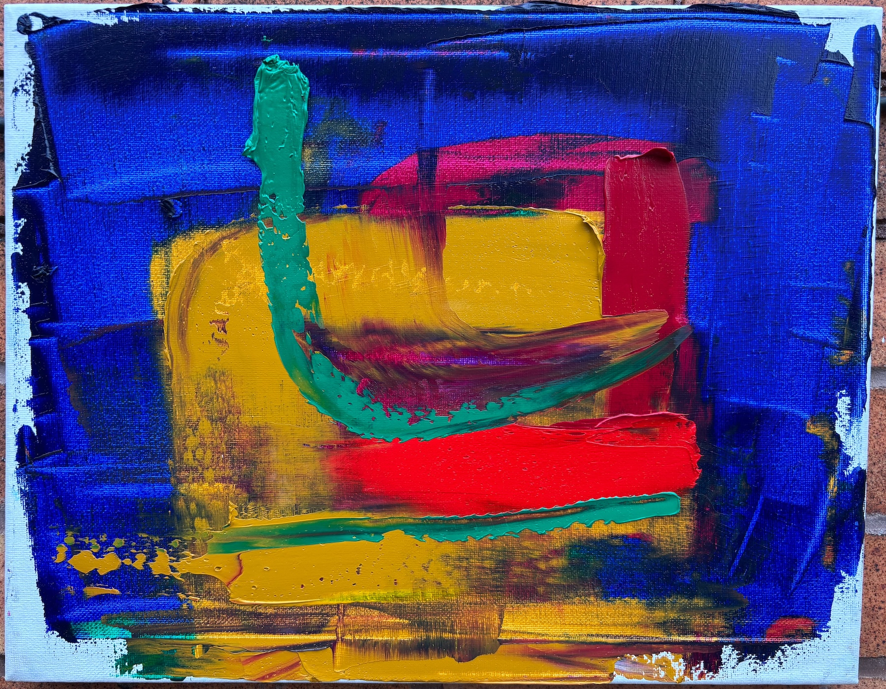 Derm Interview oil painting by Emily Levin