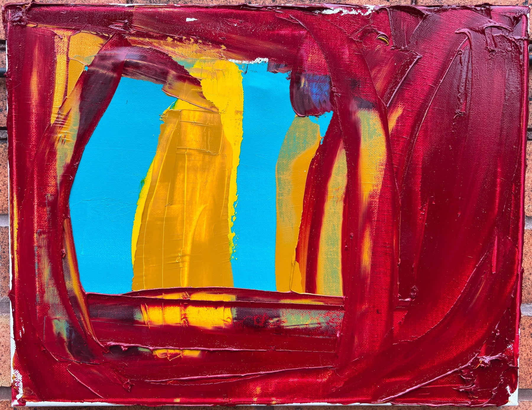 Red Slather oil painting by Emily Levin