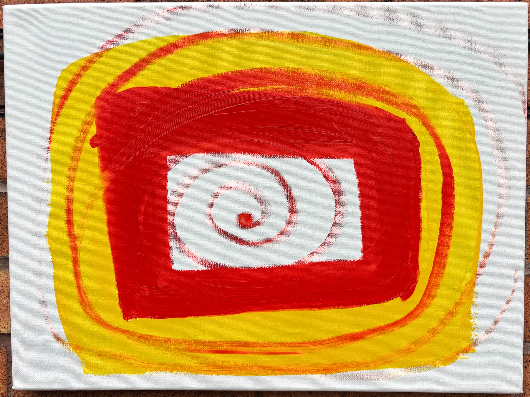 Yellow Spiral oil painting by Emily Levin